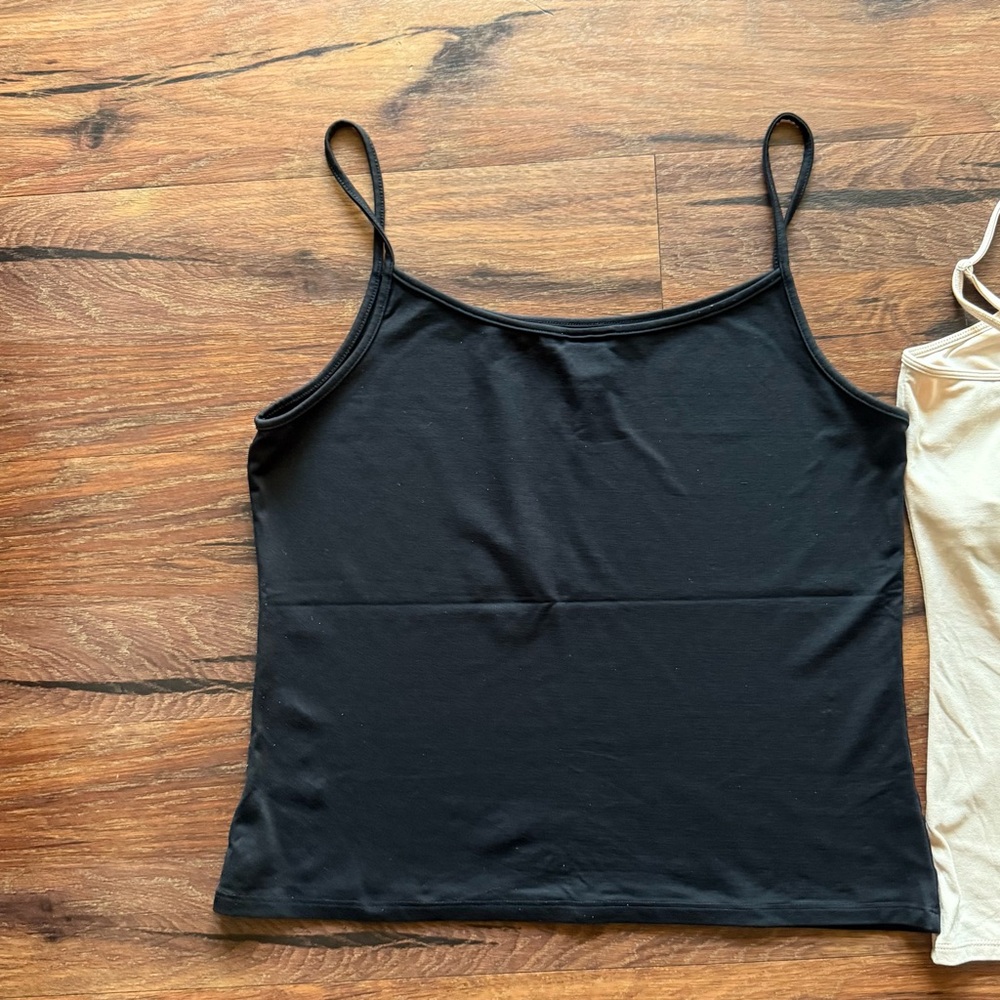 W’s large - Ann Taylor black and White House Black Market tan Camisole Set - Picture 7 of 9